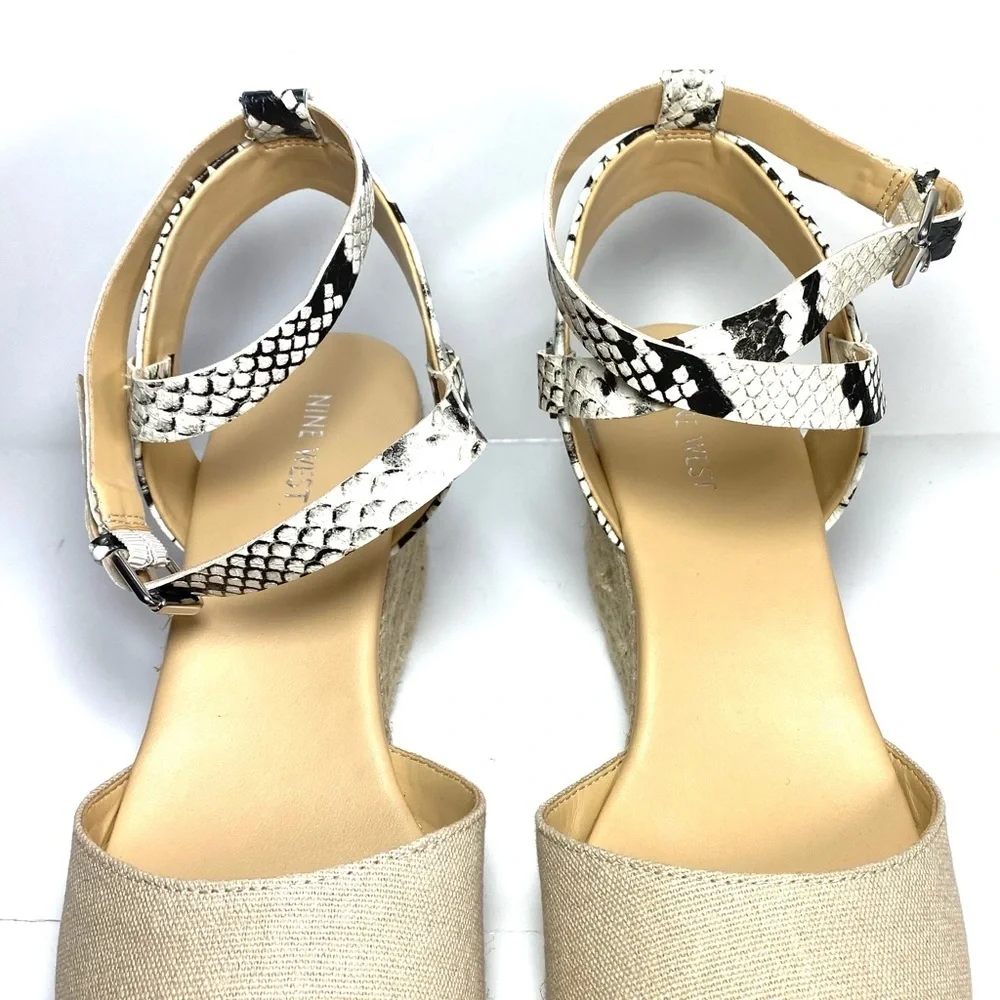 Nine West Wedge Espadrille Beige Snake Print‎ 10M